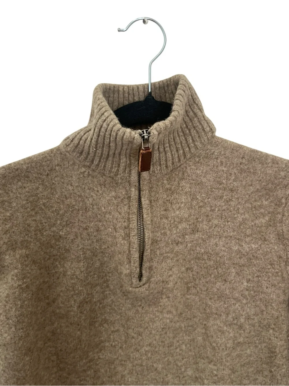 J. Crew Men's Quarter Zip 100% Lamb’s Wool Turtleneck Sweater Sz M